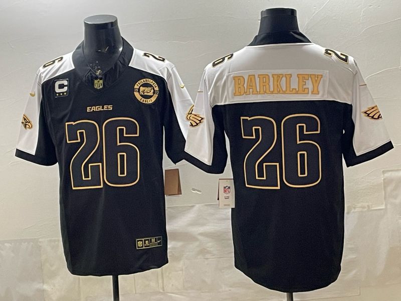 Men 2026 Philadelphia Eagles #26 Barkley Black Gold 3th generations Nike Limited NFL Jersey style 03->philadelphia eagles->NFL Jersey